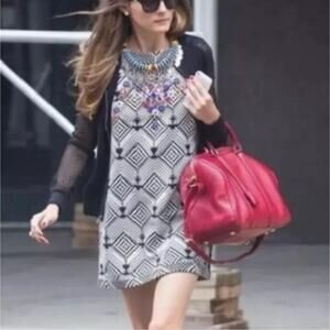 NWT NEW ROMANTICS Free People Womens Size XS Aztec Beaded Mini‎ Dress $168